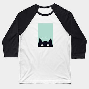 Black Cat says Good Morning Human Baseball T-Shirt